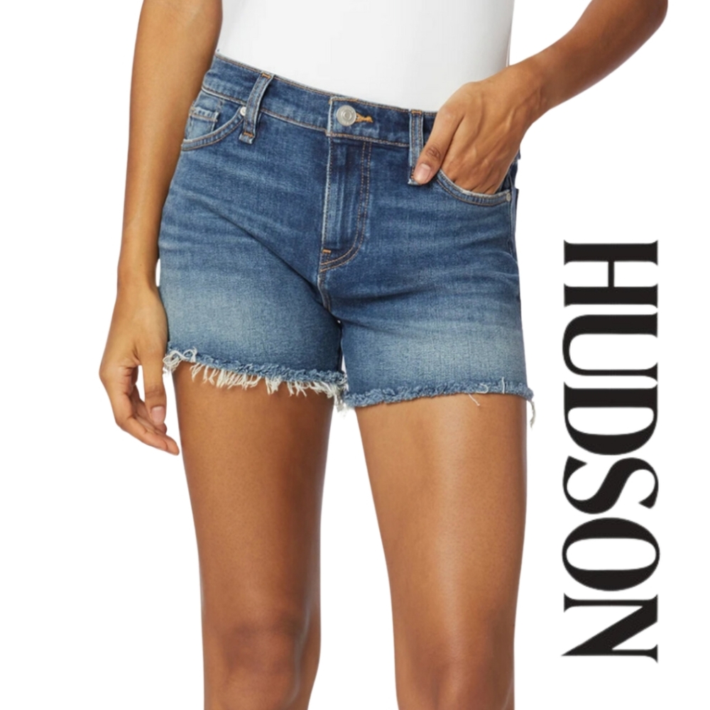 HUDSON - Jeans Gemma Mid-Rise Cutoff Shorts in Moon Hour Size 26 3.5 Inseam